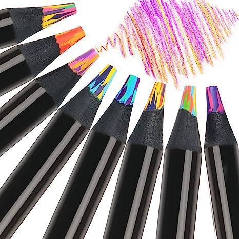 8 Colors Ebony Rainbow Pencils Rainbow Pencils Color Pencils Graffiti Coloring Pencils Stationery | 168DEAL