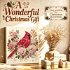 Christmas DIY Special Shape Diamond Painting Pearl Art With Inner Frame Kit 25x25cm(Red Sparrow)