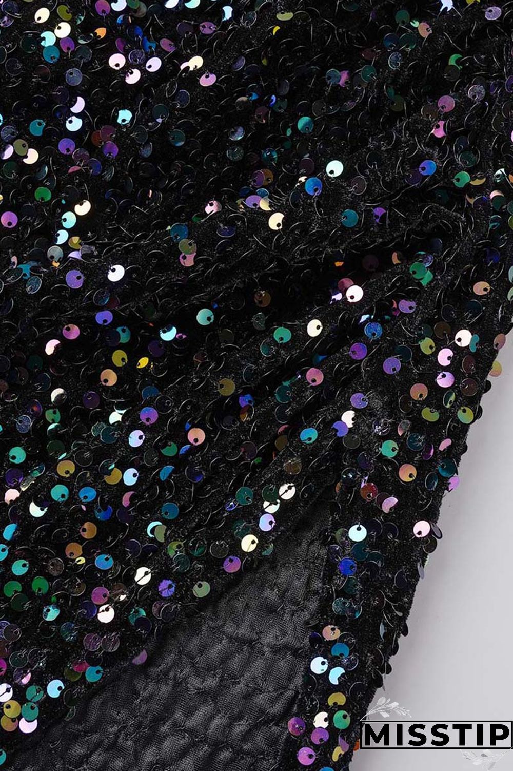 Blue Sexy Patchwork Sequins Backless Slit Strapless Irregular Dress Dresses