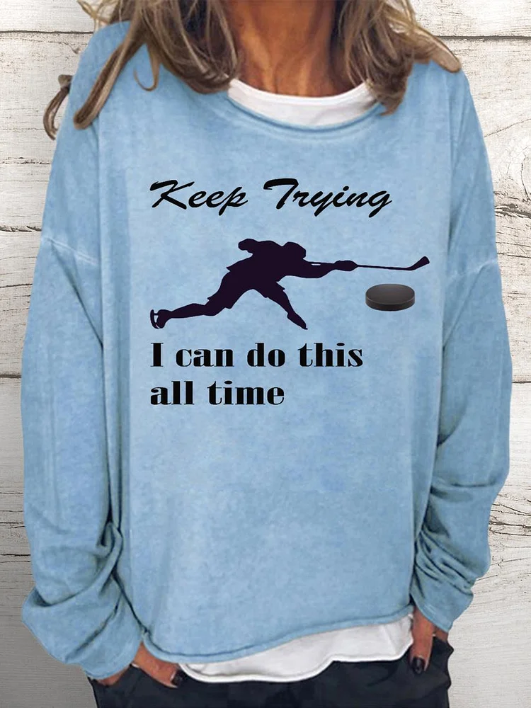 hockey Women Loose Sweatshirt-Annaletters
