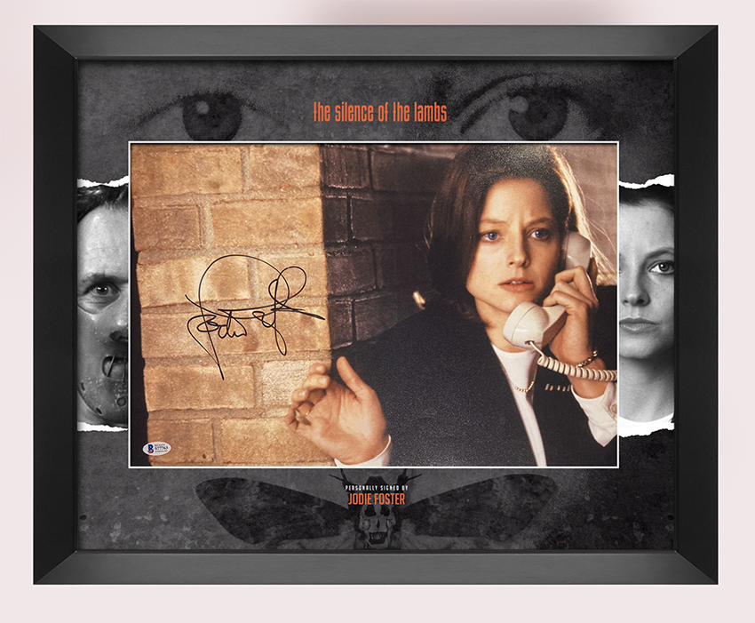 Jodie Foster Signed & FRAMED 18X12 Photo Poster painting The Silence of the Lambs BAS COA