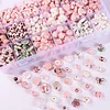 Lovely Painting Pink Flower Butterfly Beads DIY Jewelry Accessories