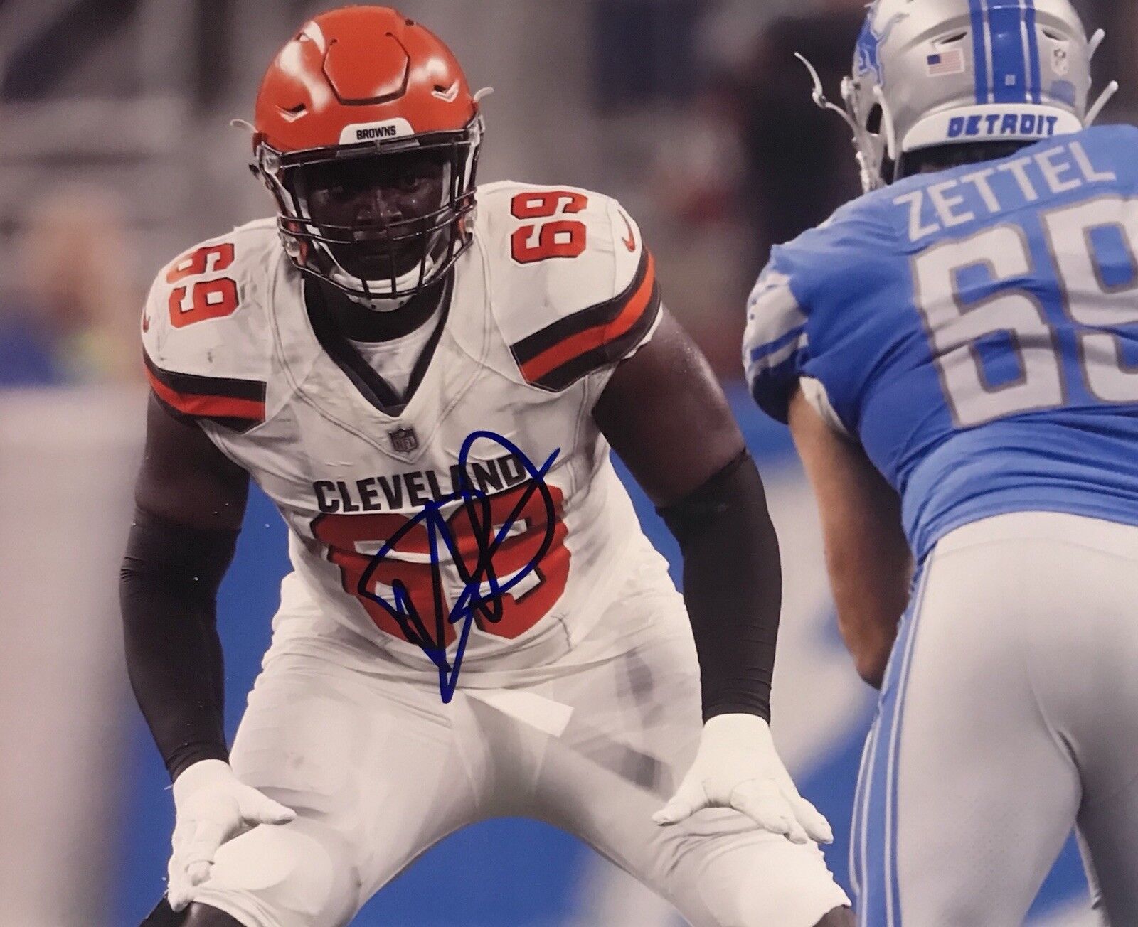 Desmond Harrison Signed Autographed Cleveland Browns 8x10 Photo Poster painting Left Tackle Coa