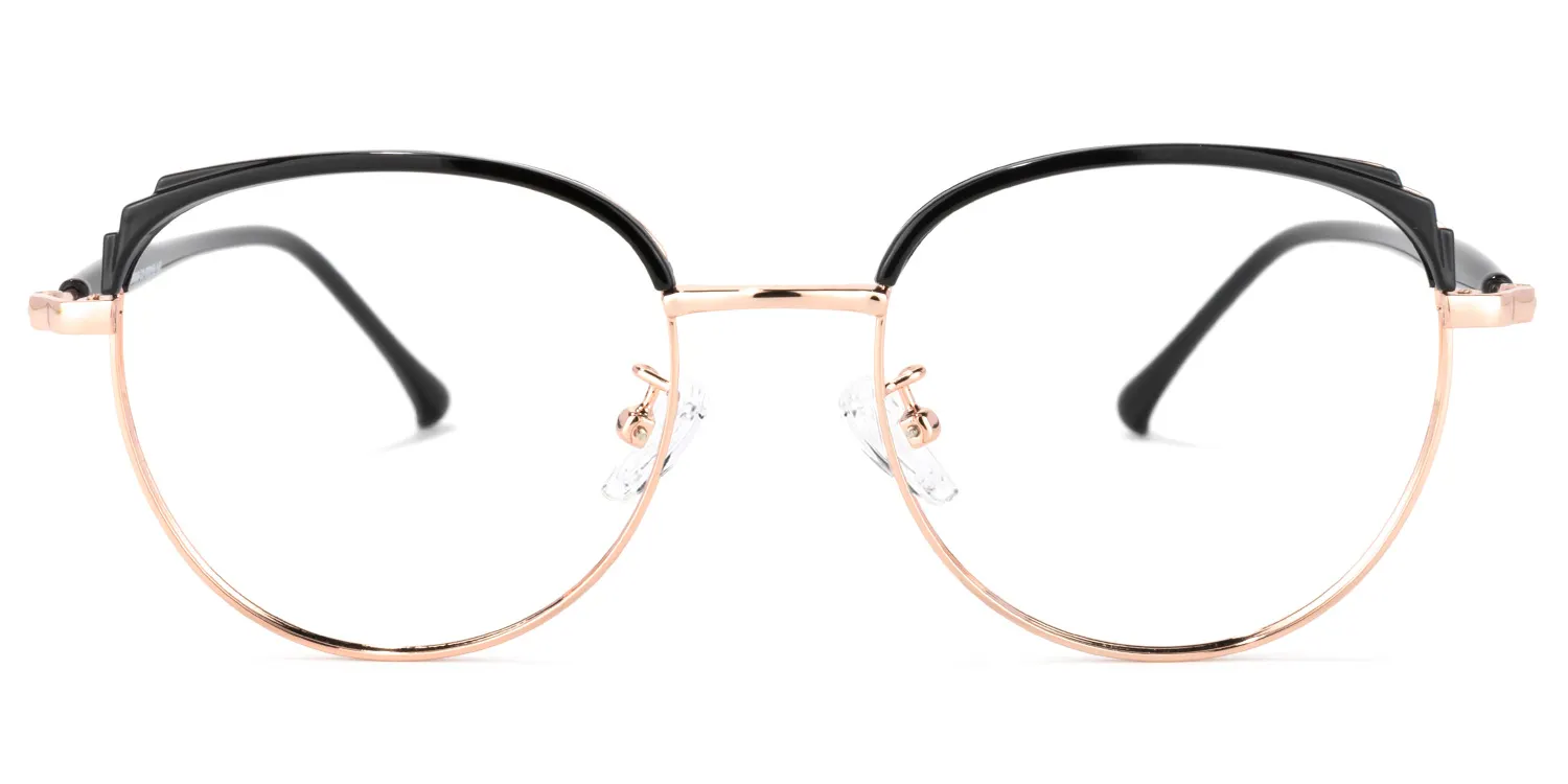 Wesley Schwarz-Gold Browline Brille Schwarz-Gold