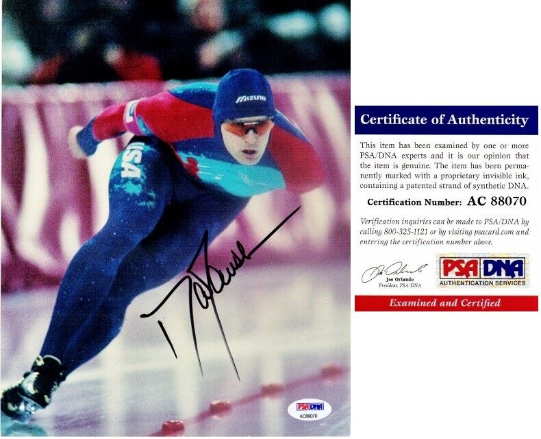 Dan Jansen Signed Olympic Speed Skating 8x10 inch Photo Poster painting - PSA/DNA COA