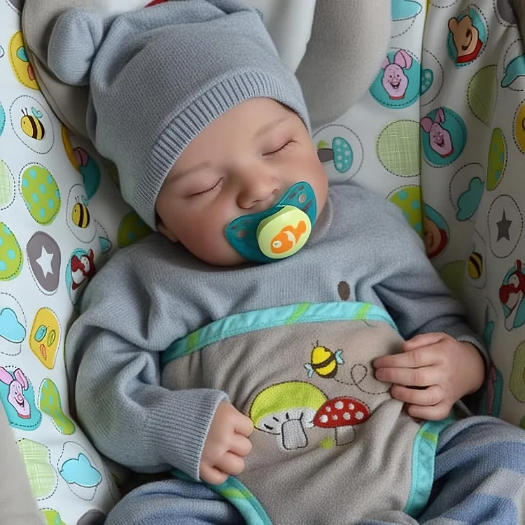 20" Newborn Lifelike Sleeping Baby Painted Hair Doll Boy Bunkain with Heartbeat💖 & Sound🔊：Realistic Reborn Baby Dolls By Rsgdolls®