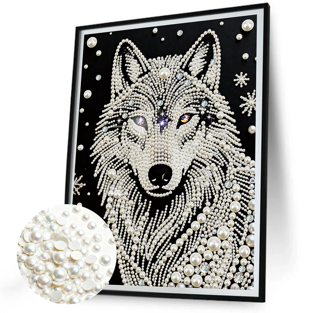 Wolf DIY Pearl Painting Kit for Adults Home Wall Decor 30x40cm Without Frame
