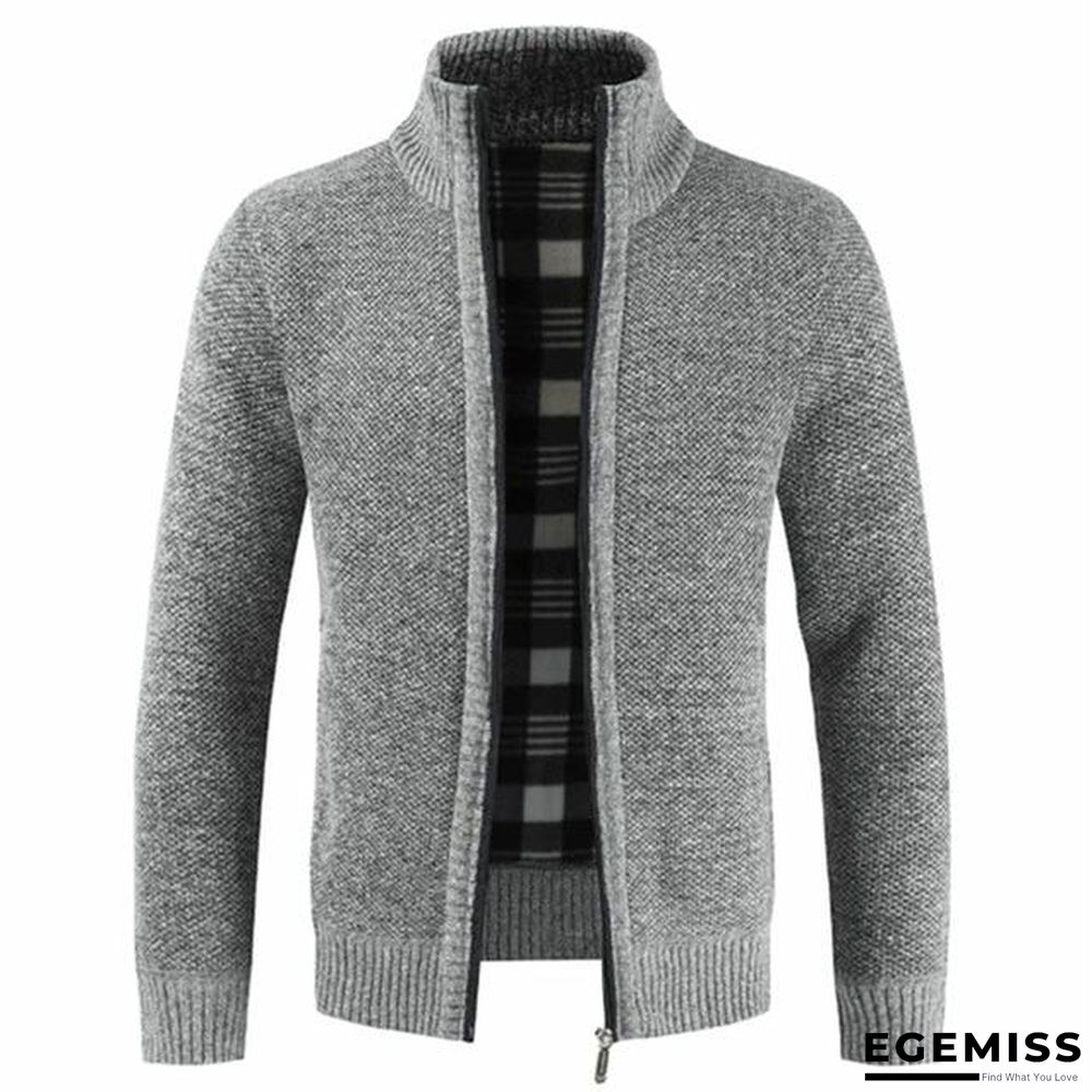 Autumn Winter New Men's Jacket Slim Fit Stand Collar Zipper Jacket Men Solid Cotton Thick Warm Jacket | EGEMISS