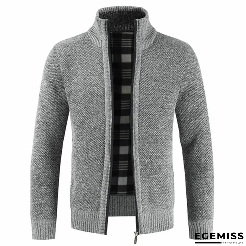Autumn Winter New Men's Jacket Slim Fit Stand Collar Zipper Jacket Men Solid Cotton Thick Warm Jacket | EGEMISS
