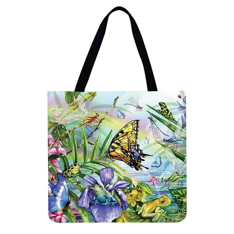 Butterfly Flower - Linen Tote Bag