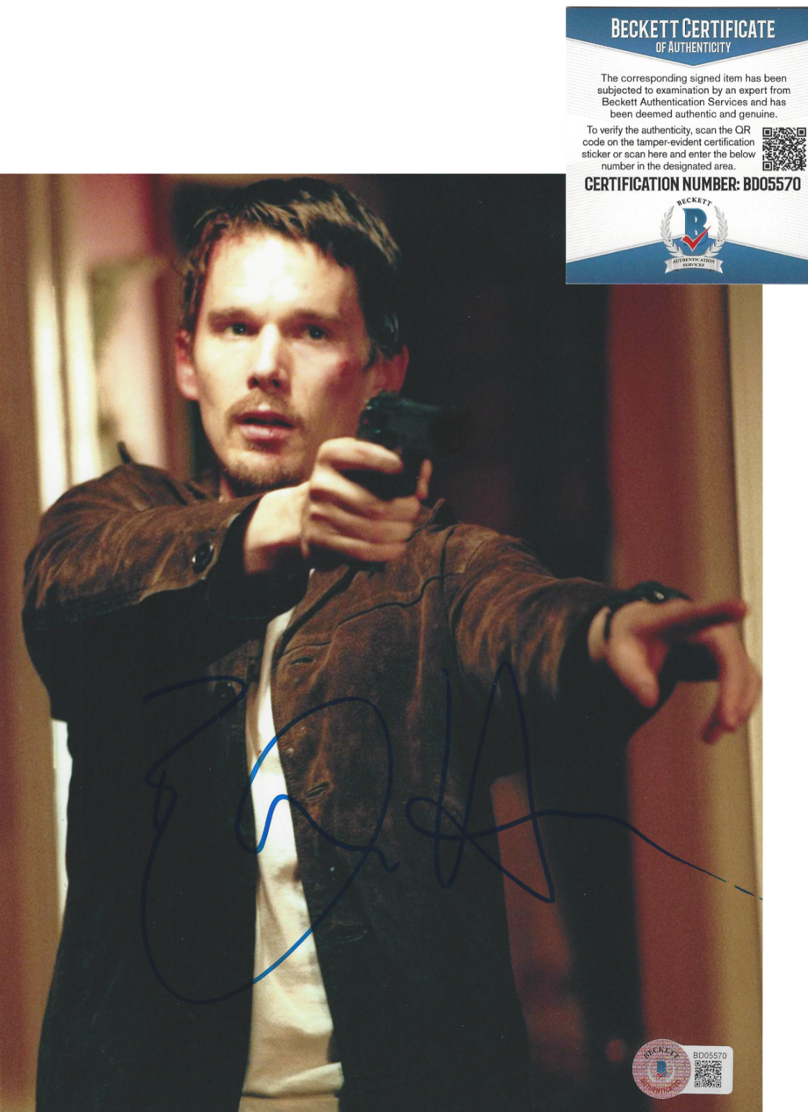 ETHAN HAWKE SIGNED 'TRAINING DAY' 8x10 MOVIE Photo Poster painting ACTOR B BECKETT COA BAS