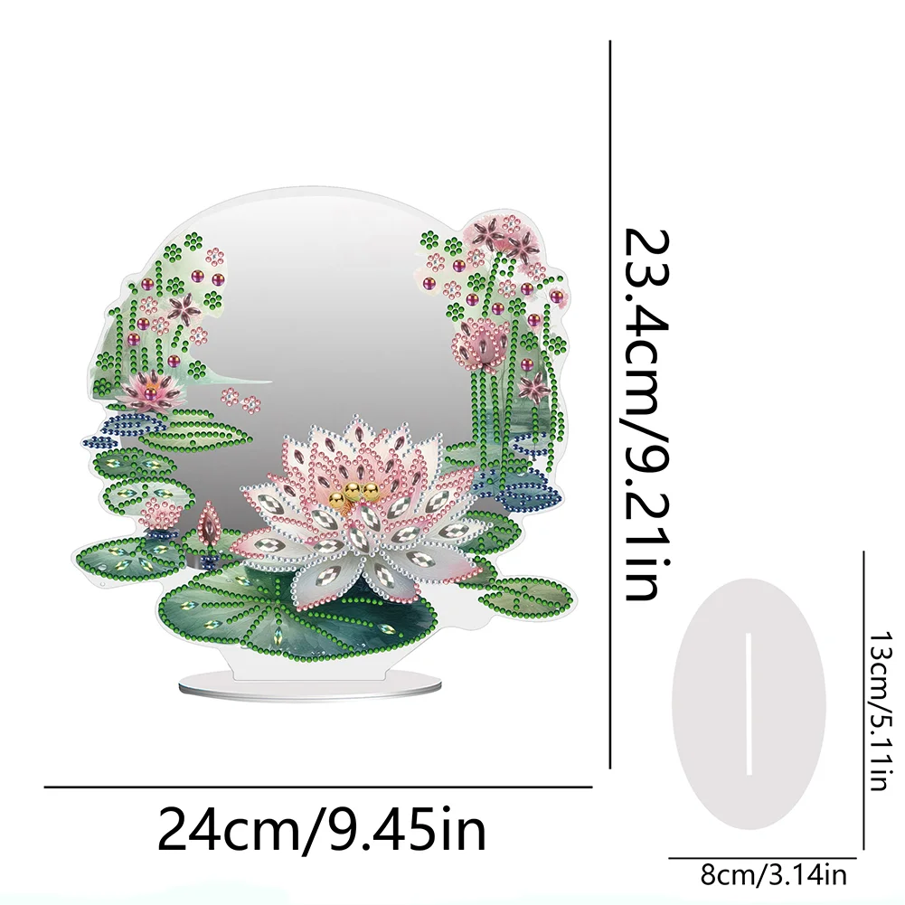 DIY Lotus Acrylic Diamond Art Mirror Home Decoration