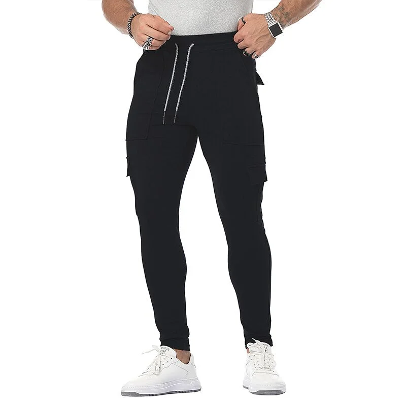 Aonga  New Cotton Sports Casual Pants Men Multiple Pockets Slim Fit Sweatpants Jogging Male Workout Ruuning Trousers Men Clothing