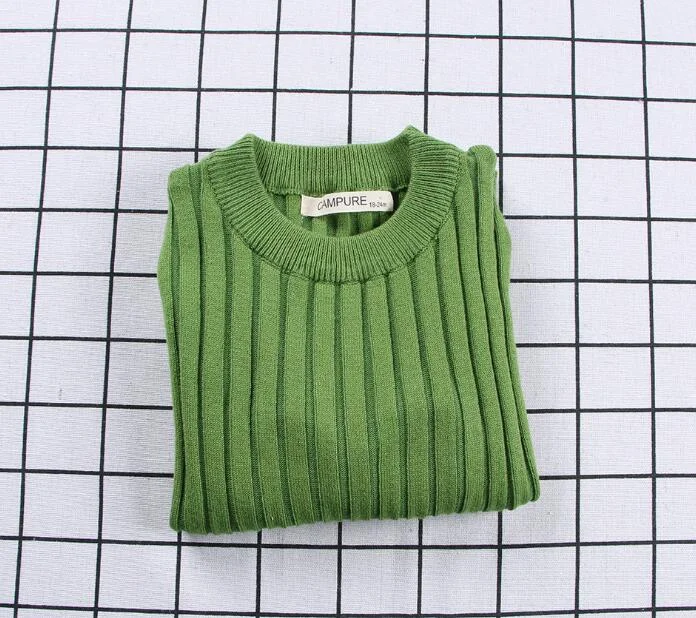 Baby Girls Ribbed Sweater 2019 Girls Sweaters Solid Candy Color Boys Sweaters Autumn New Knitted Kids Clothing Girls Pullover