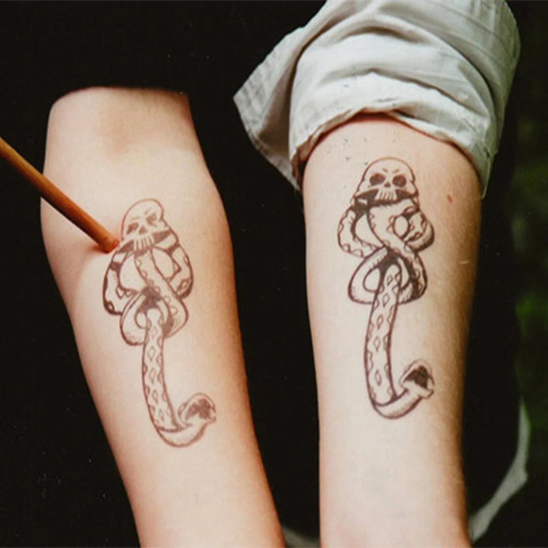 5PCS Death Eaters Dark Mark Make Up Tattoos Stickers Cosplay Accessories And Dancing Party Dance Arm Art Tattoo Stickers