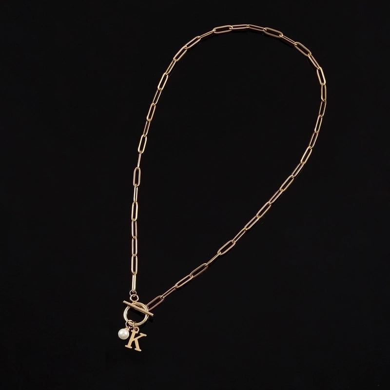 Casual Classic Style Letter 201 Stainless Steel 304 Stainless Steel Artificial Pearl Pendant Necklace