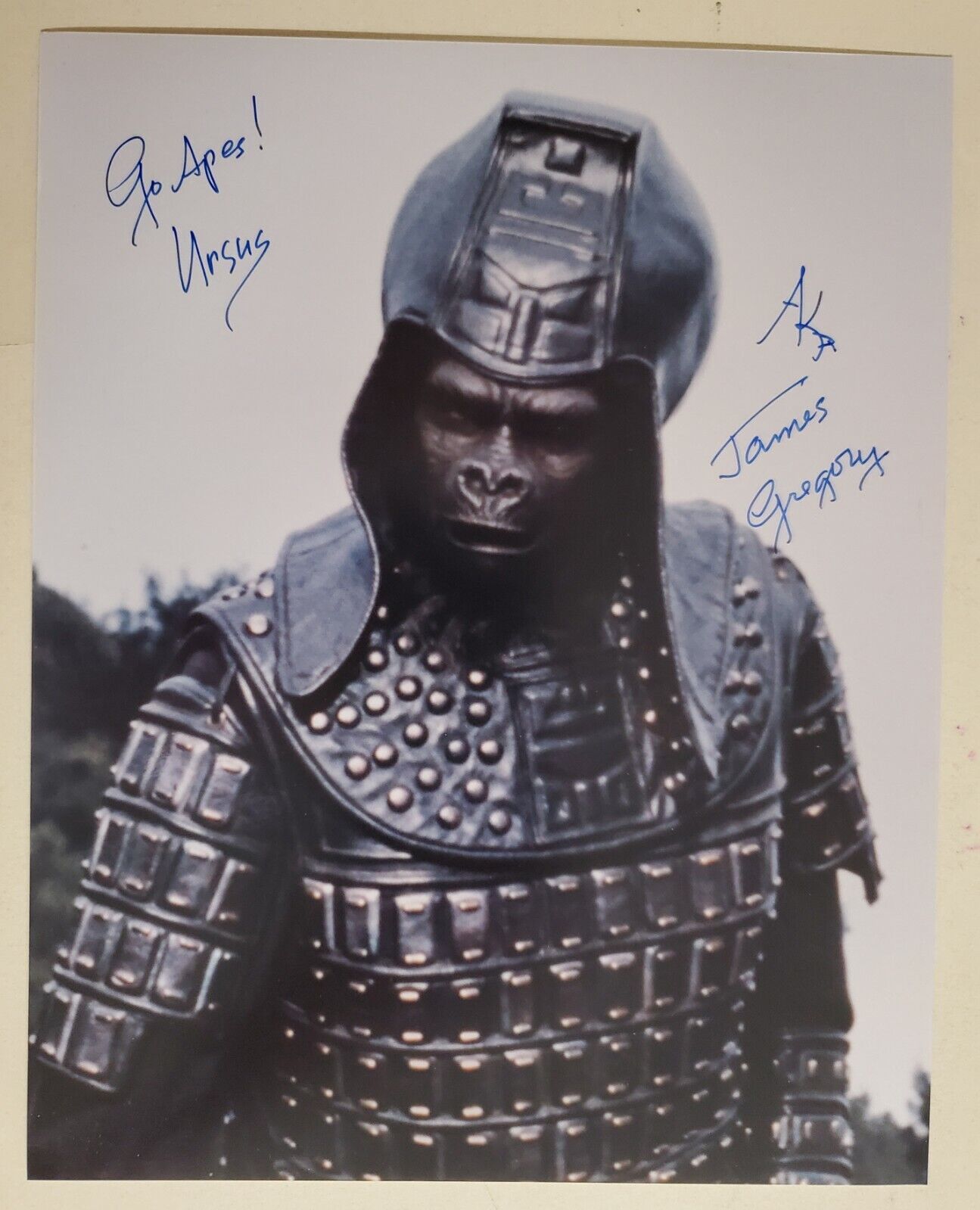 JAMES GREGORY SIGNED AUTOGRAPHED THE PLANET OF THE APES COLOR Photo Poster painting GEN. URSUS