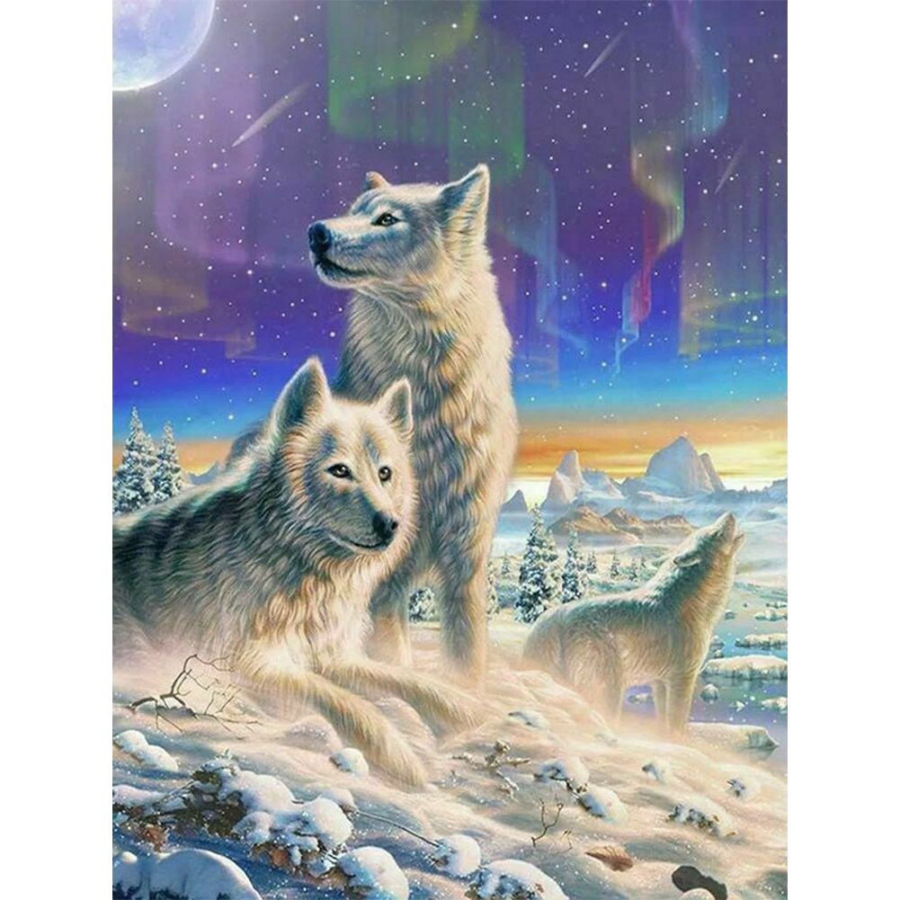 

Wolf in Snow - Round Drill Diamond Painting - 30*40CM, 501 Original
