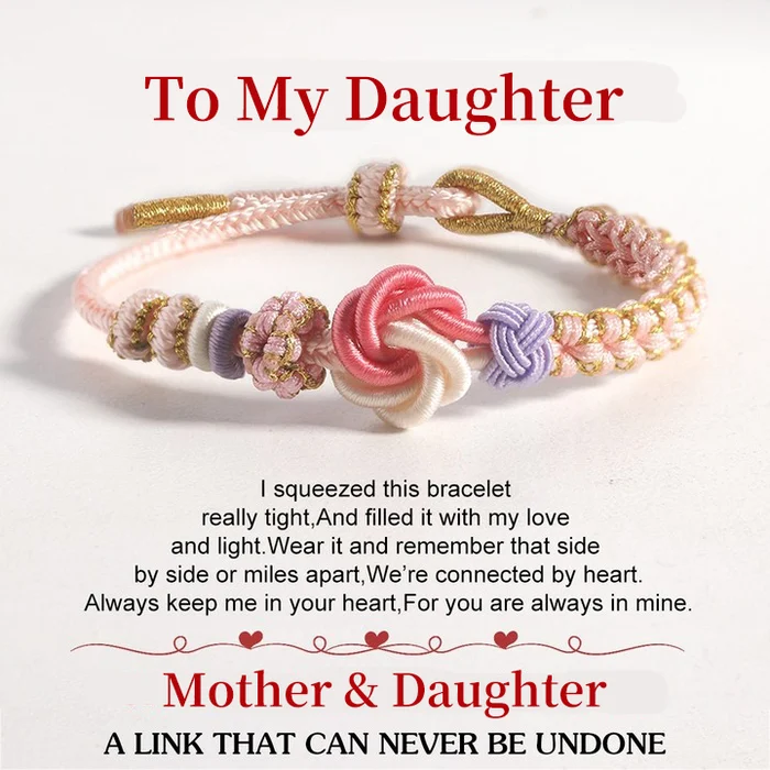 For Daughter/Granddaughter - A Link That Can Never Be Undone Peach Blossom Knot Bracelet🎀