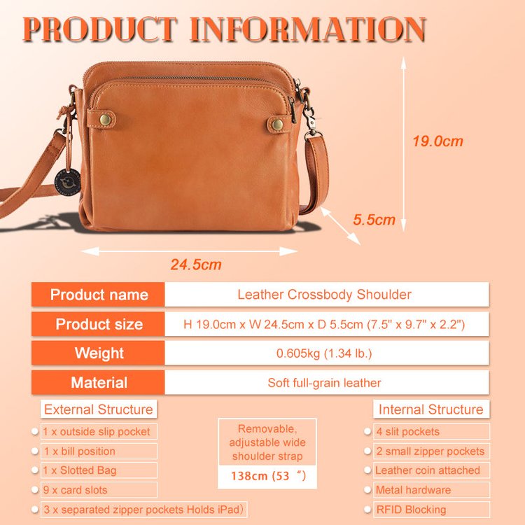 🔥Best Gift for Monther Days🔥Three-Layer Leather Crossbody Shoulder & Clutch Bag