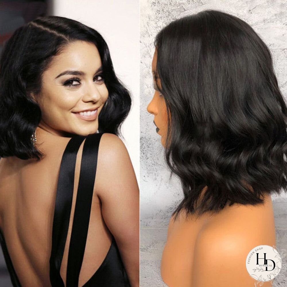 New Women's Black Medium Split Short Curly Bobo Hair Cover