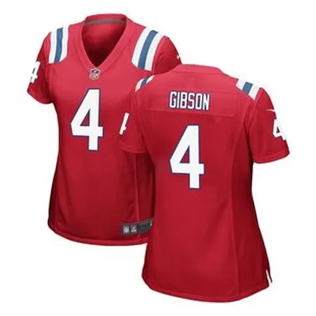 Women's New England Patriots #4 Antonio Gibson  Red Game Jersey