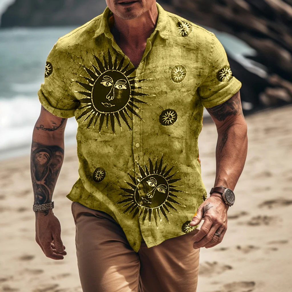 Men's Tropical Print Shirt-inspireuse