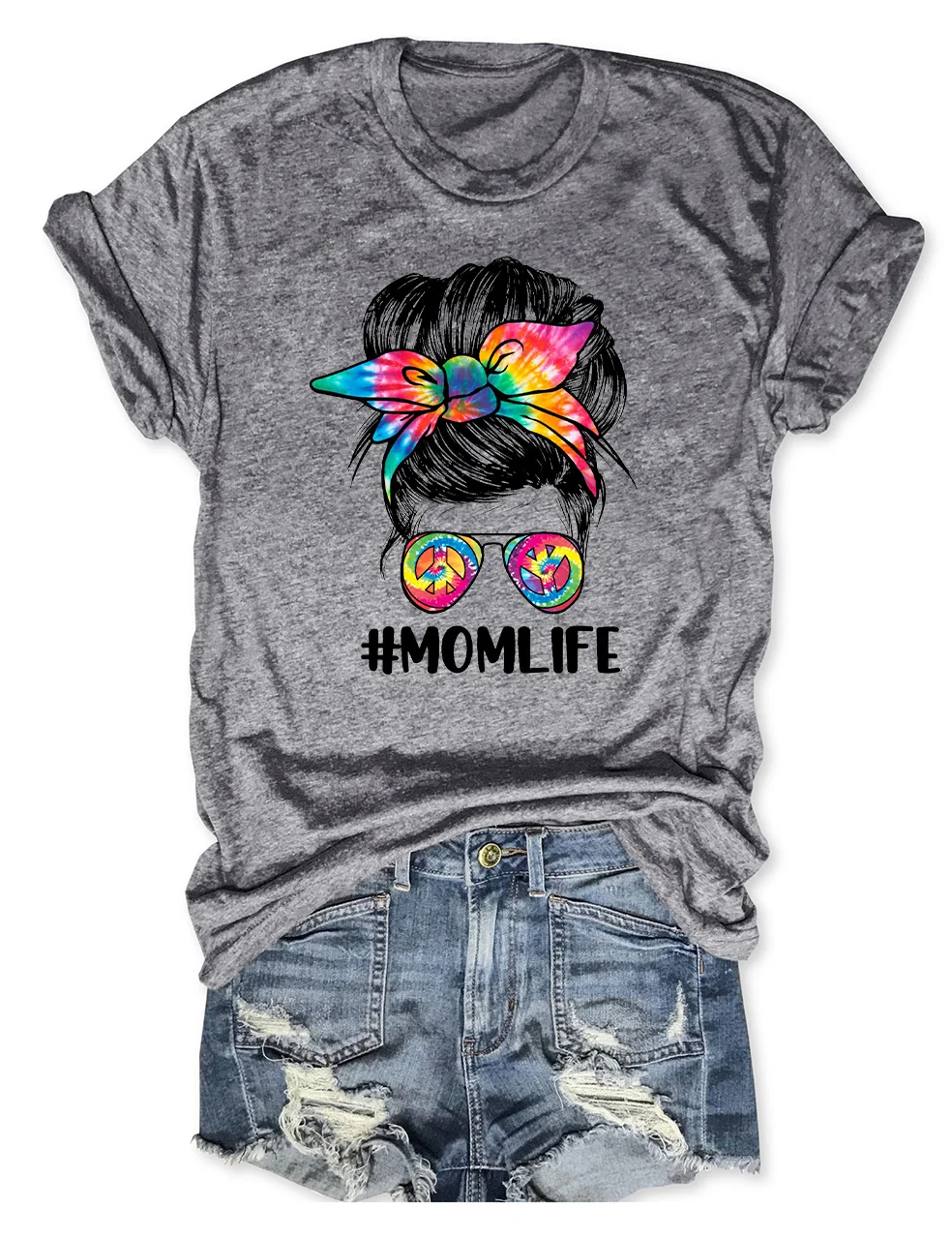 Tie Dye Mom Life Bun T-Shirt