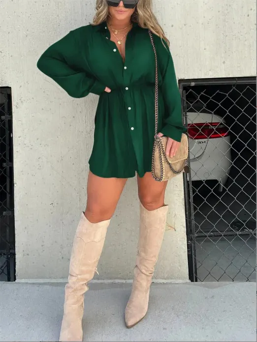Brownm Brownm Women's Clothing In Autumn 2025 Fashion Solid Color Long-Sleeved Shirt