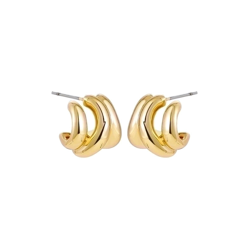 1 Pair Minimalist Solid Color Plating Stainless Steel K Gold Plated Ear Studs