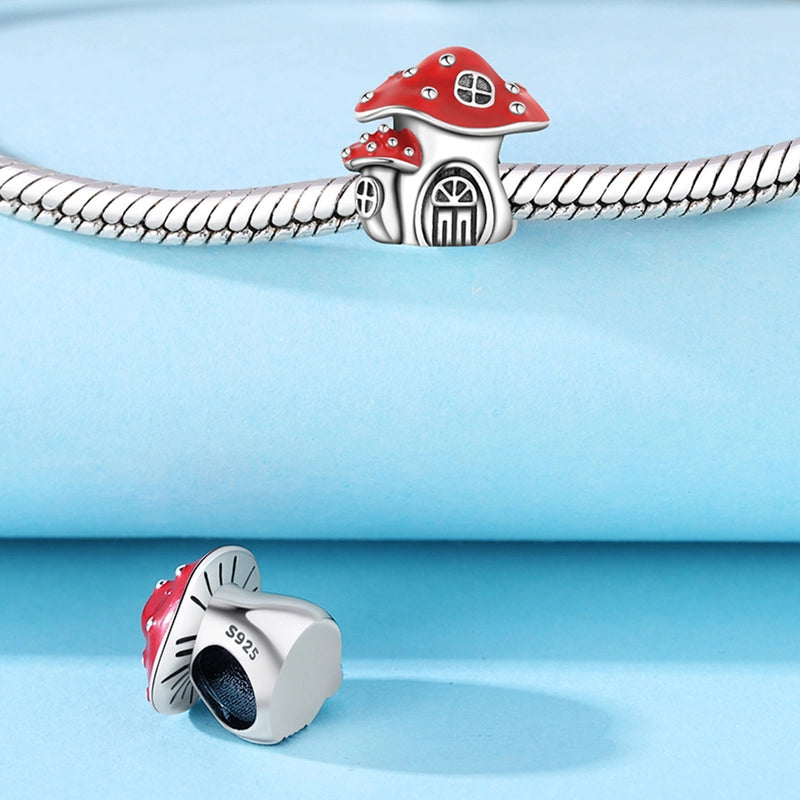 1 Piece 21 * 24mm 925 Sterling Silver Zircon Pumpkin Crown Mushroom Pendant Beads Jewelry Accessories