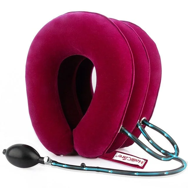 New three-layer inflatable pillow to prevent and relieve cervical spondylosis