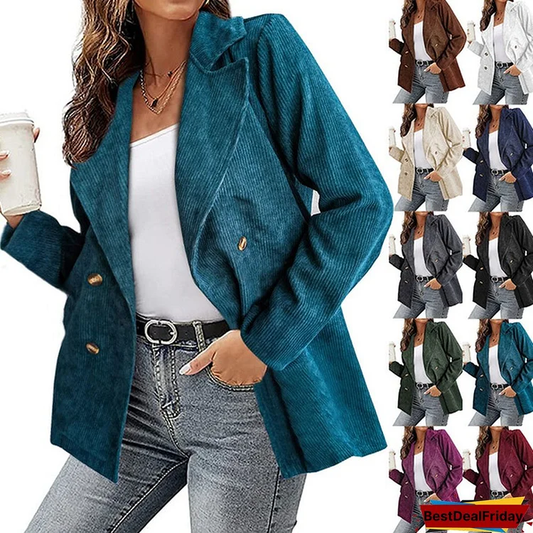 Fashion Women Suit Tops Casual Lapel Solid Color Long Sleeve Jacket Blazer