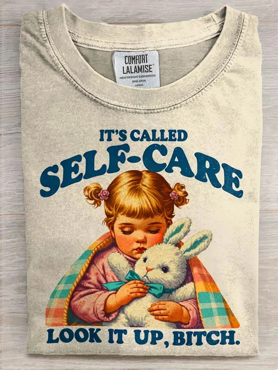 Eagerlys  Sarcastic Retro Self Care Look It Up Bitch T-shirt Eagerlys