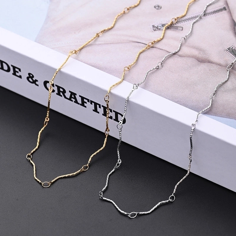 1m/Package 304 Stainless Steel Gold Plated Solid Color Polished Chain