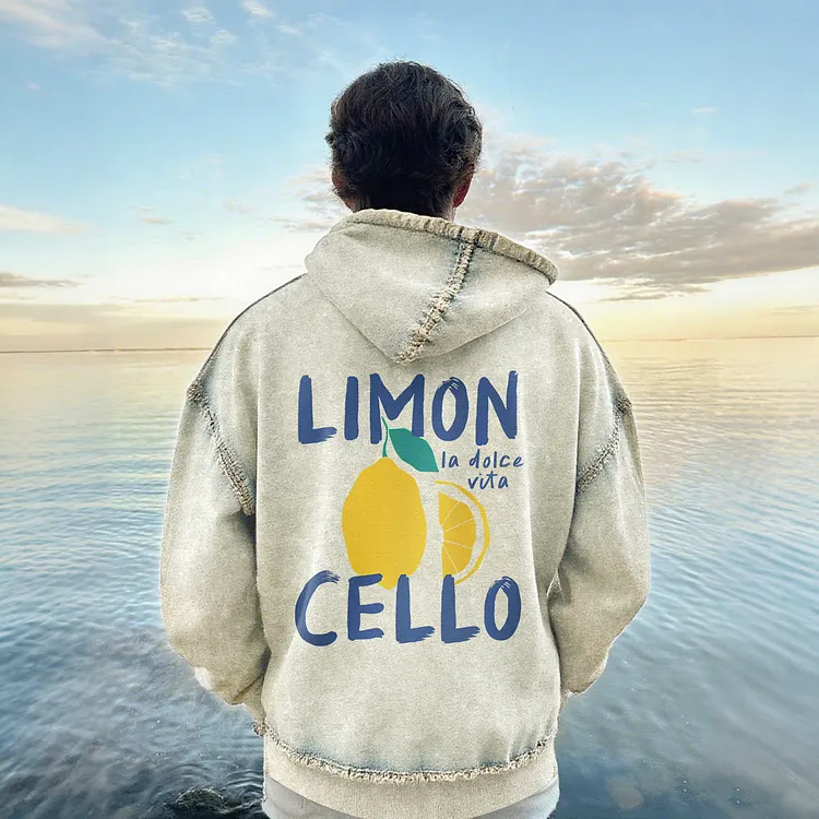 Limon La Dolce Vita Cello Men's Vintage Washed Hoodie