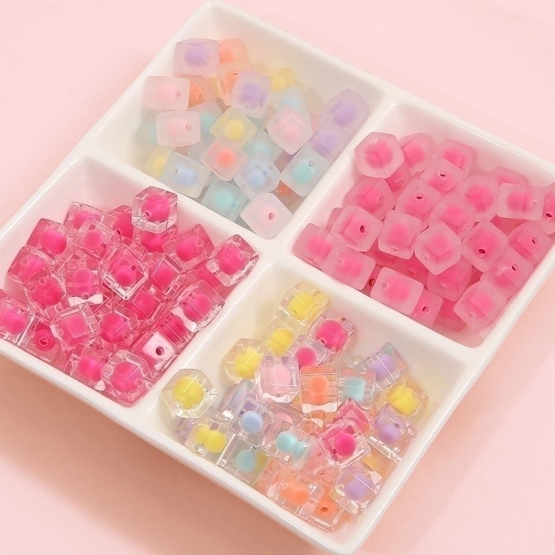 10 PCS/Package 10 * 10mm Hole 3~3.9mm Arylic Square Beads