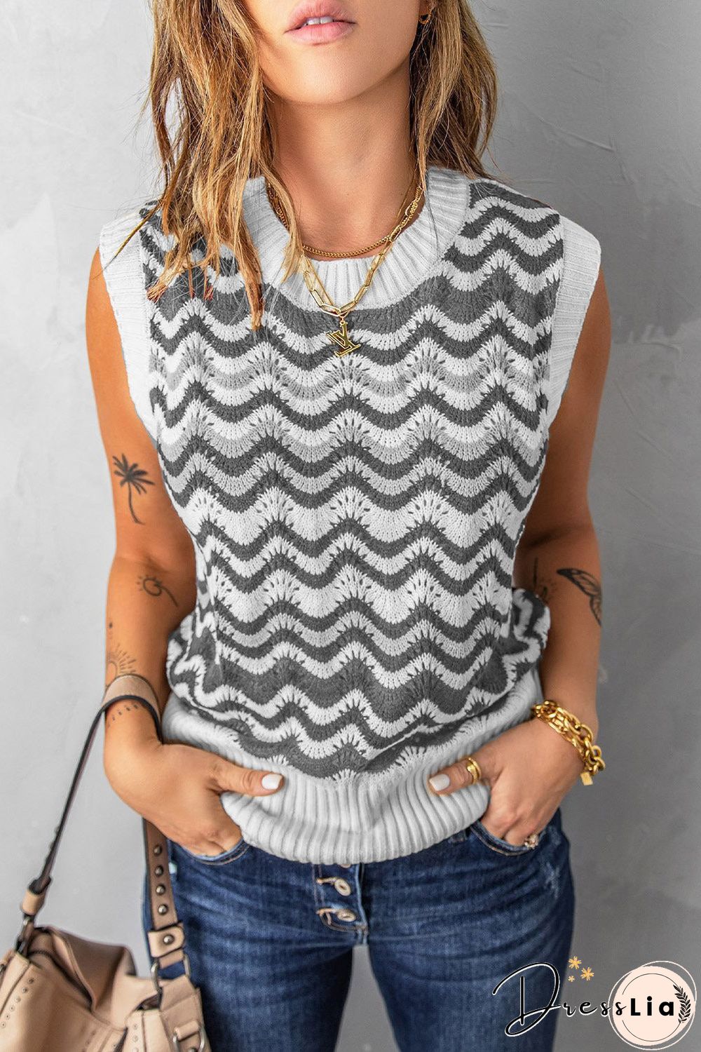 Knit Rainbow Tank Sweater