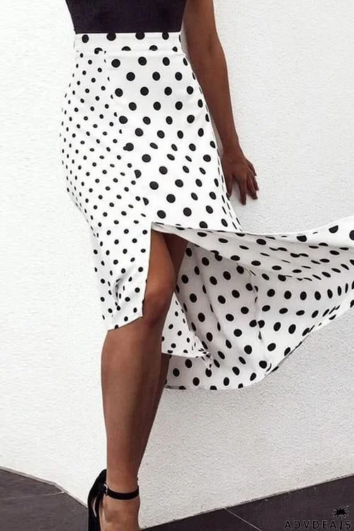 Dot Slit Bow Tied Skirts