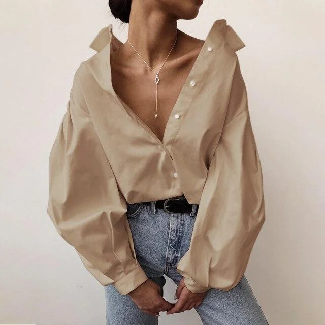 TRENDY ALTERNATIVE LANTERN SLEEVE OVERSIZE SHIRT