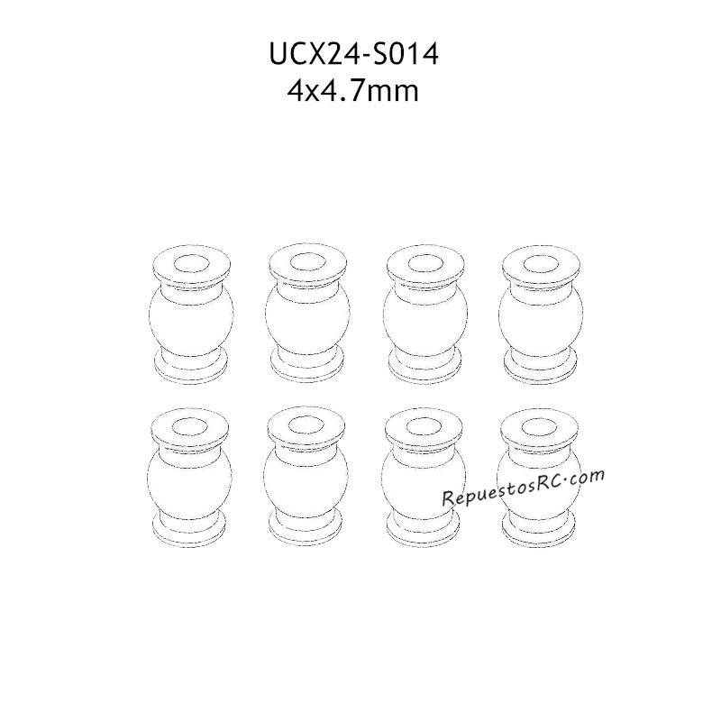 UDIRC UCX2405 Accesorios 4x7mm Bola Hueca UCX24-S014