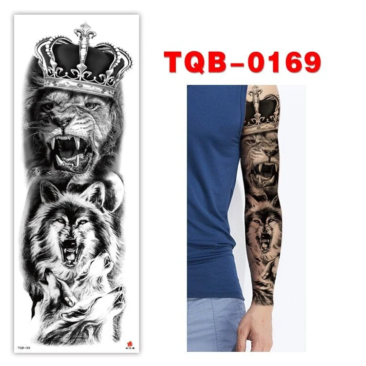 Full Arm Series Temporary Tattoo Full Arm Tattoo Sticker Lasting Waterproof Sweat Flower Arm Full Arm Tattoo Big Picture Sticker
