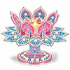 DIY Lotus Flower Pearls & Diamond Painting Candle Holder Acrylic Three-Dimensional Aromatherapy Rack Home Decor Gift