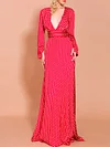 Polka Dot Split-Side Long Sleeves Maxi Dresses