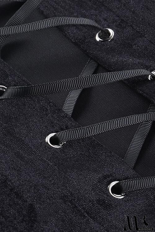 MidiSono - Ruffles Bow Tie Corset Top