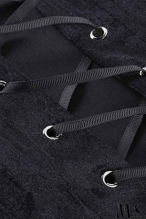 MidiSono - Ruffles Bow Tie Corset Top