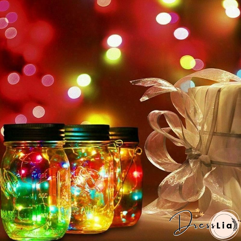 5/10/15 Pack Solar Powered Lid Lights 200cm 20 LEDs Mason Jar Solar Lights with Hangers , Indoor or Outdoor Usage for Wedding Christmas Holiday Party Decor (Jars Not Included)