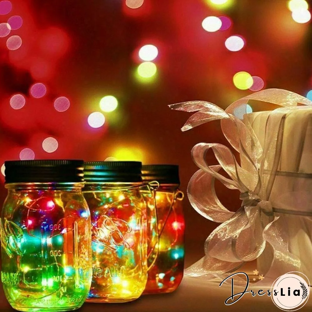 5/10/15 Pack Solar Powered Lid Lights 200cm 20 LEDs Mason Jar Solar Lights with Hangers , Indoor or Outdoor Usage for Wedding Christmas Holiday Party Decor (Jars Not Included)