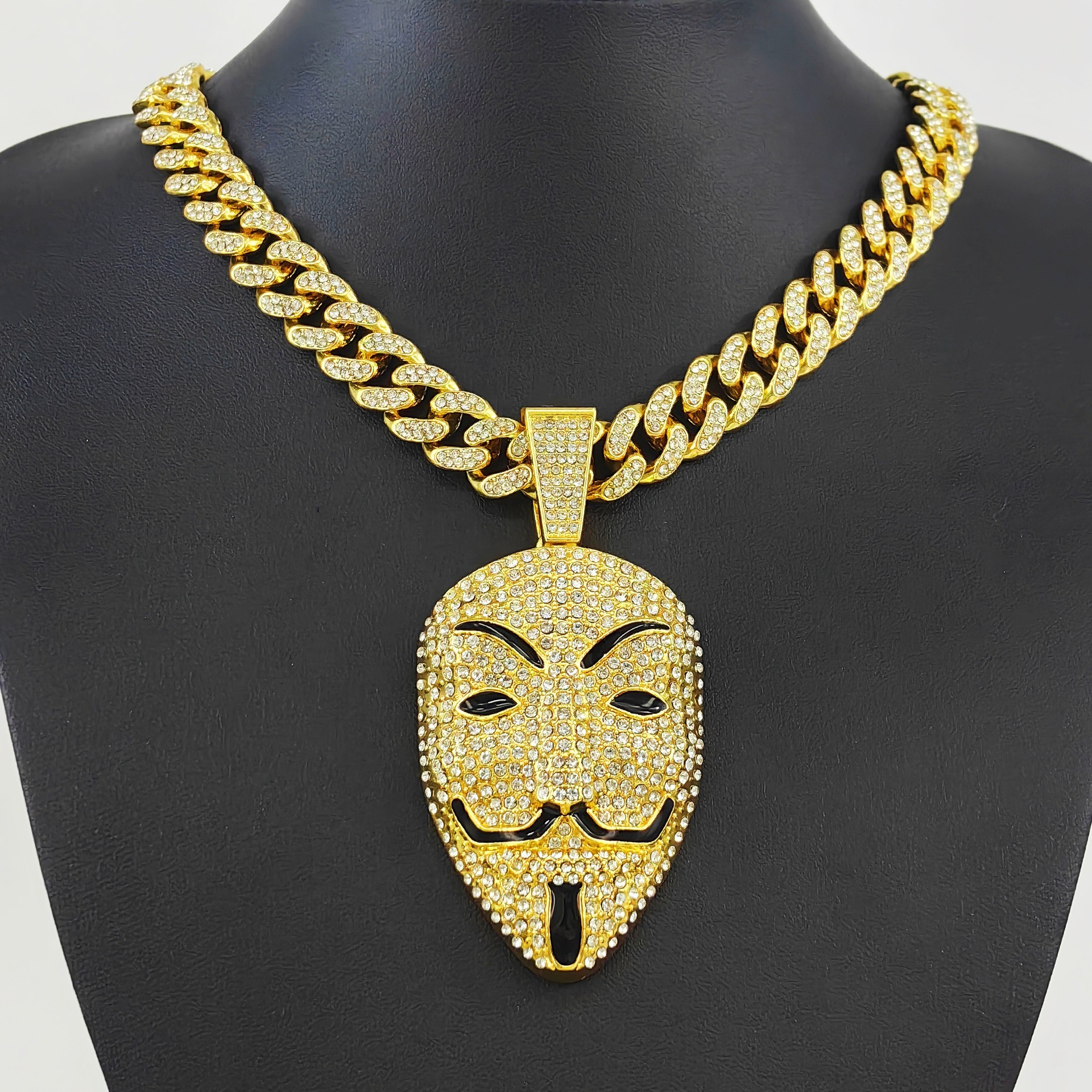 Trendy Diamond Portrait Face Cuban Necklace - SOPULA