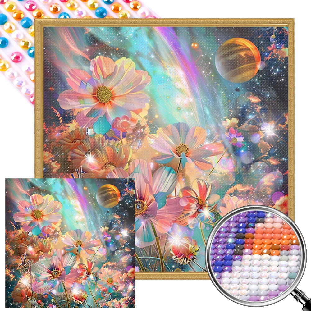 Full Round Partial AB Diamond Painting - Planet Bouquet(Canvas|45*45cm)